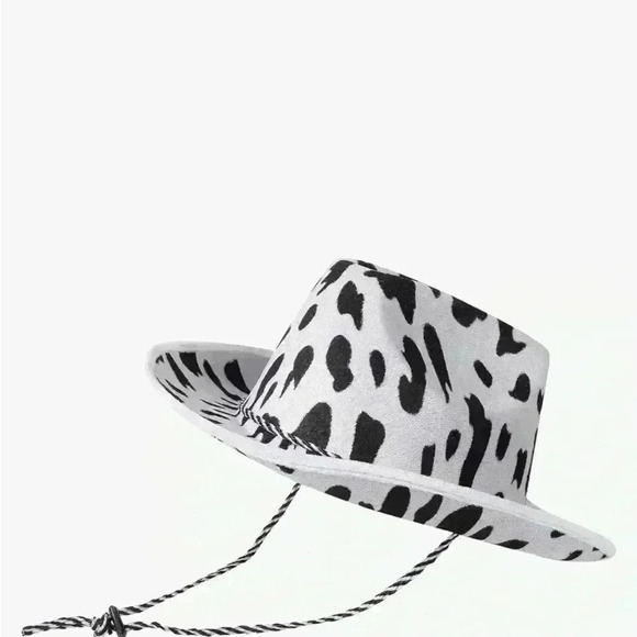 Cowboy‎ Hat,Lightweight Cow Print Hat Woman Men Felt Ladies Cowboy Hats Party - Picture 1 of 6